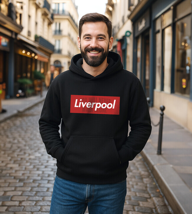 Liverpool 6 pánska mikina čierna - 5XS (116)