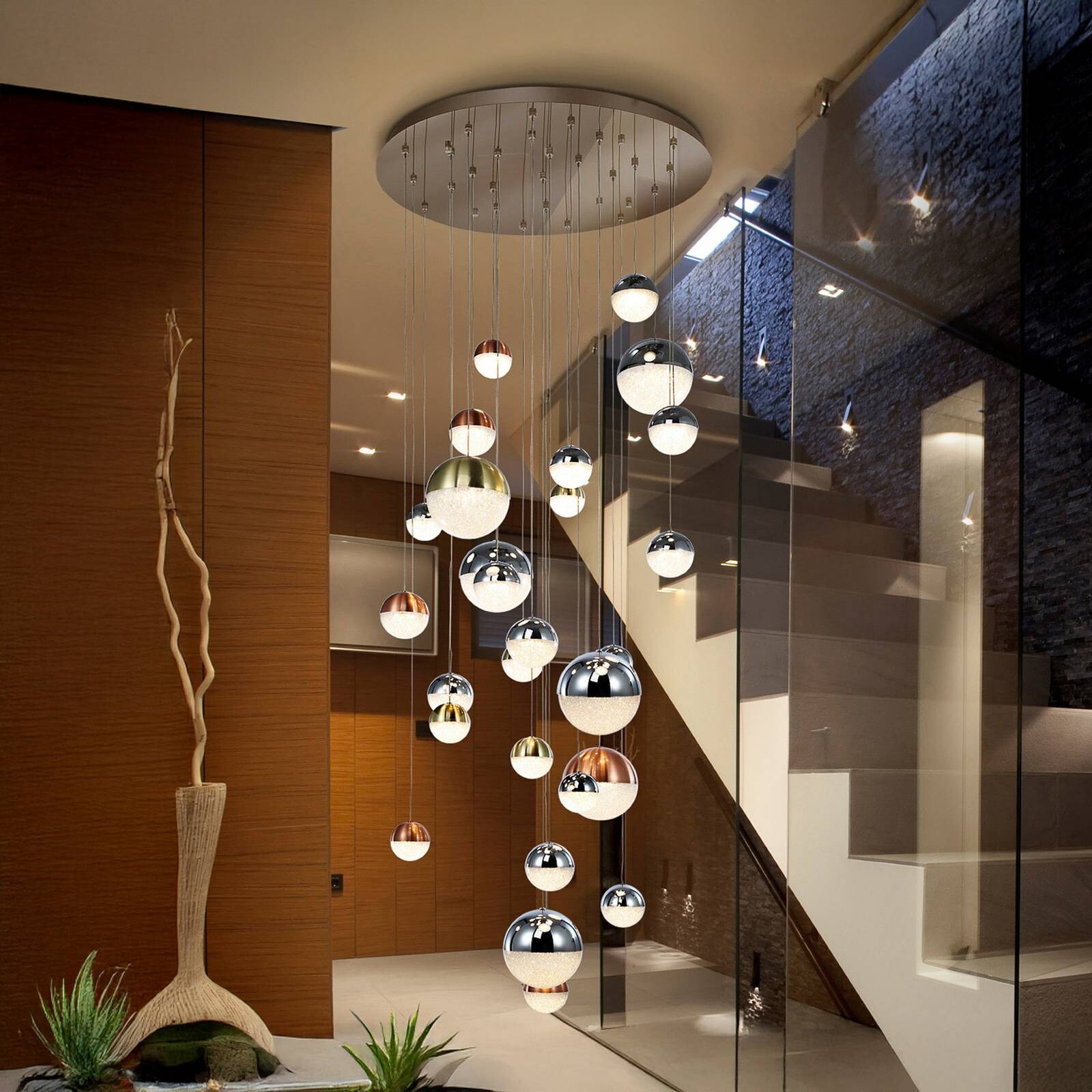 LED závesné svietidlo Sphere, 27 svetiel, viacfarebné, Ø 83 cm, stmievateľné