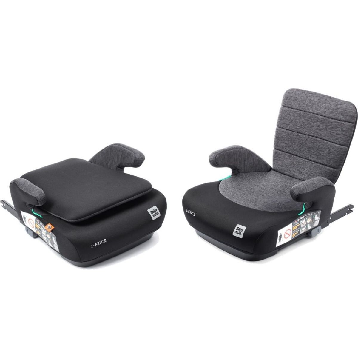 BabyAuto DOKA iFIX 125-150, podsedák so sklopným chrbtom, black grey flame