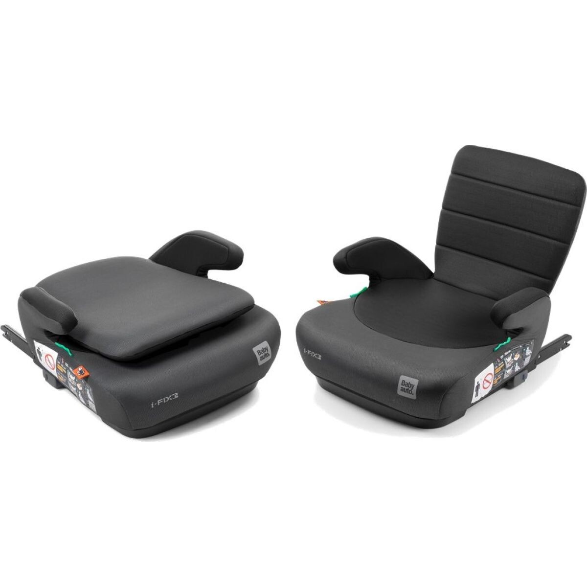 BabyAuto DOKA iFIX 125-150, podsedák so sklopným chrbtom, black grey