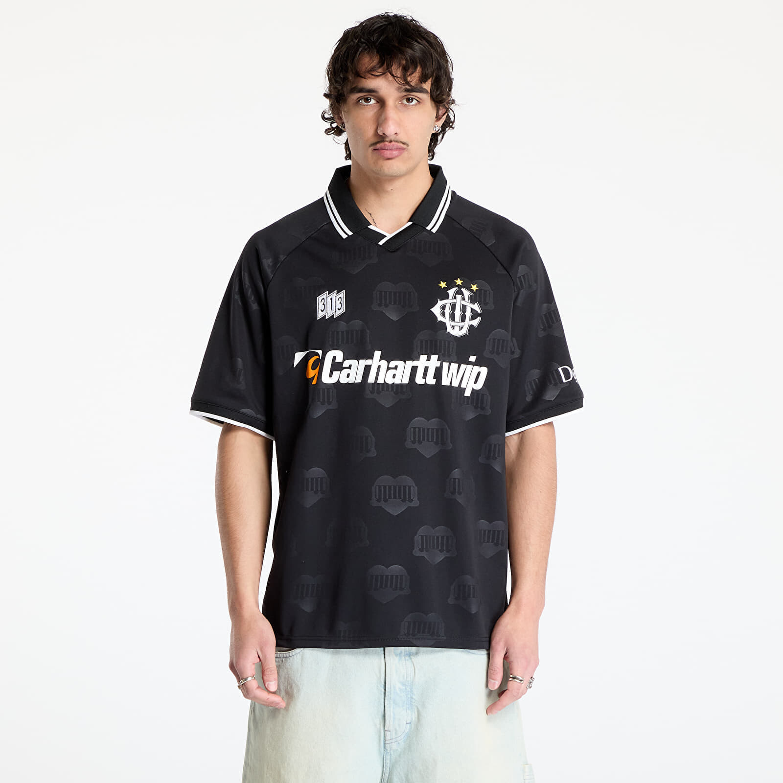 Dres Carhartt WIP S/S Harttâ Football T-Shirt UNISEX Heart Train Jacquard/ Black S