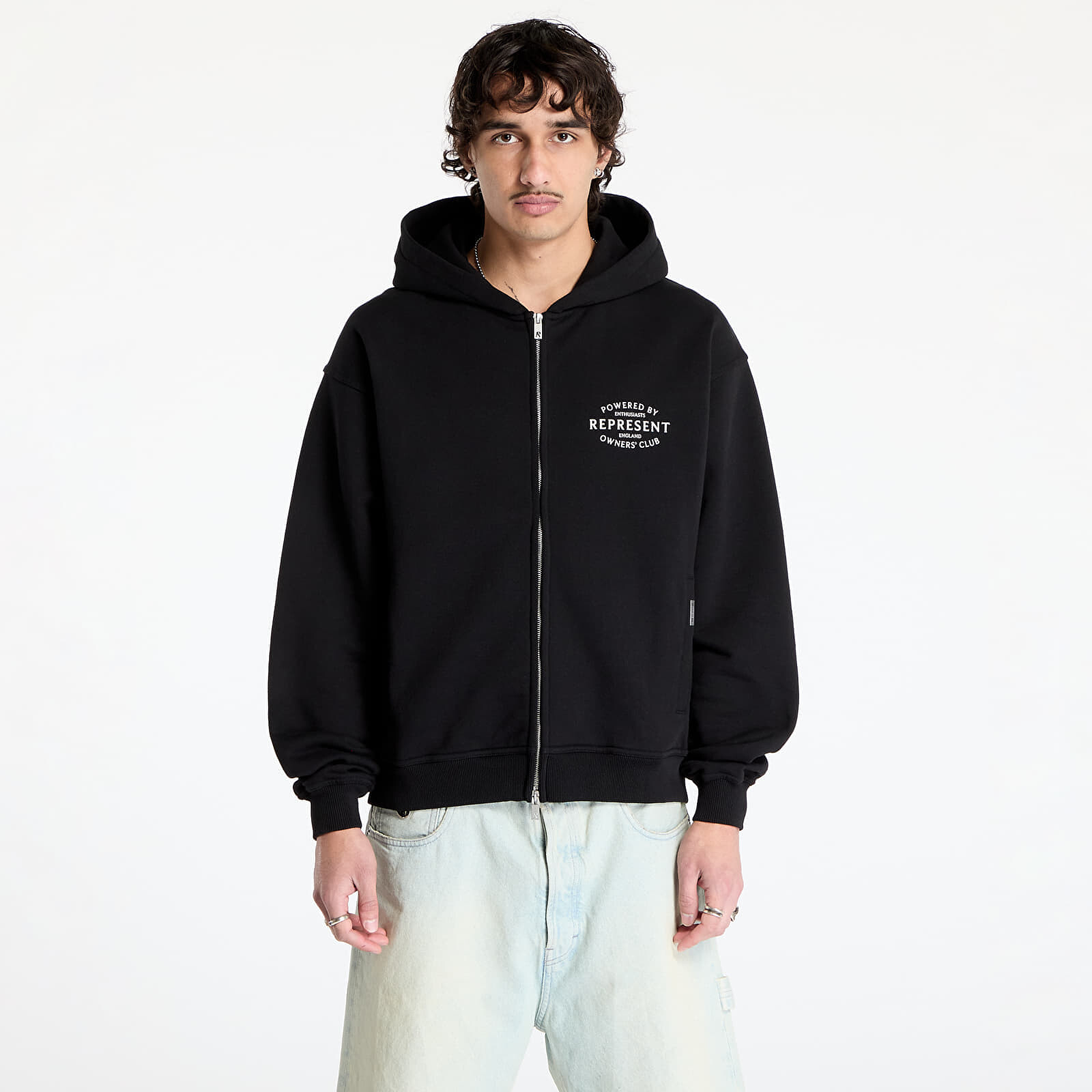 Mikina REPRESENT Represent Owners Club Stamp Zip Up Hoodie Jet Black S