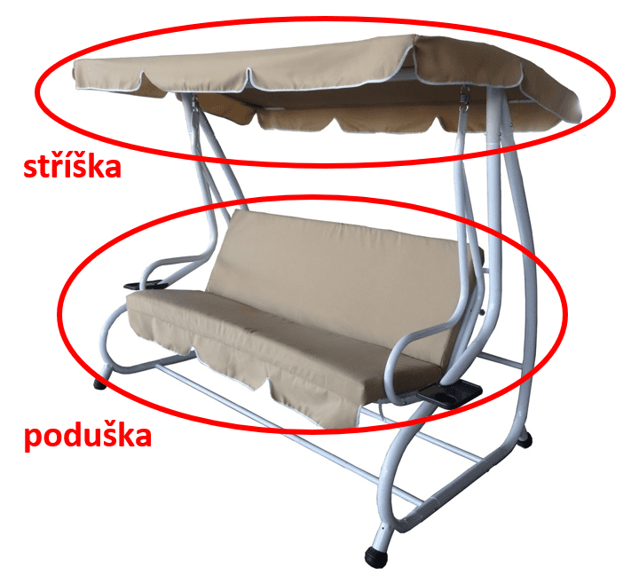 ArtRoja Strieška + podušky k hojdačke DE LUXE | béžová