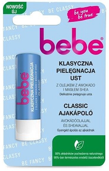 Bebe Classic  tyčinka na pery s avokádovým olejom a bambuckým  4,9g