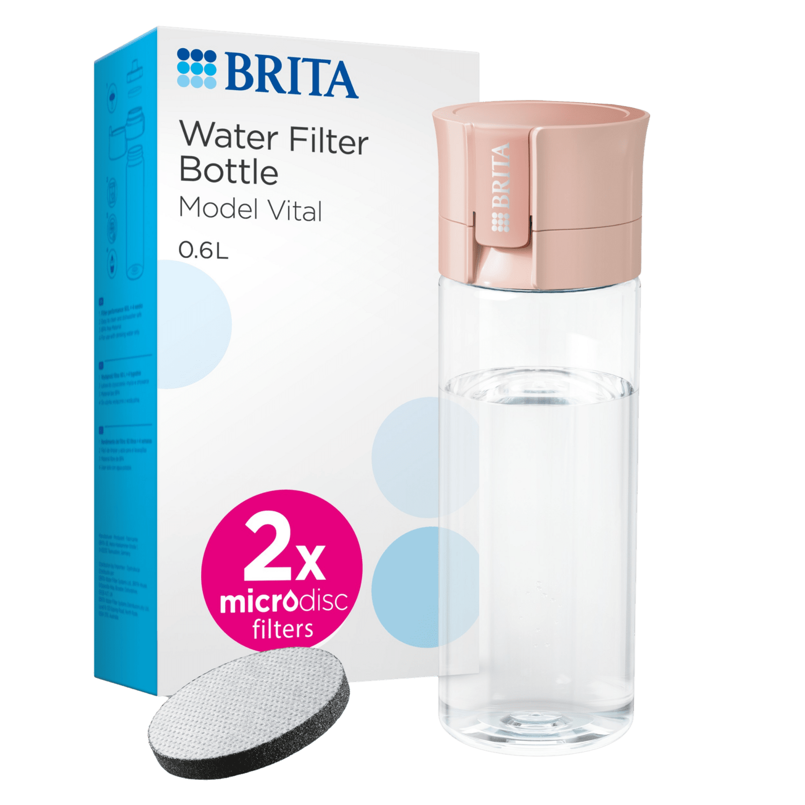 BRITA Fill&Go Vital filtračná fľaša na vodu, marhuľová 0.6 l
