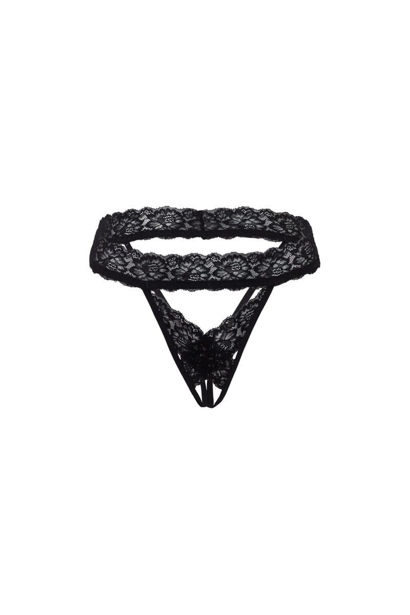 Čierne crotchless nohavičky Jessica
