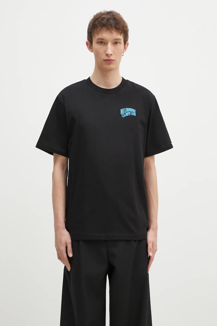 Bavlnené tričko Billionaire Boys Club Small Arch Logo Highlight pánske, čierna farba, s potlačou, BC008