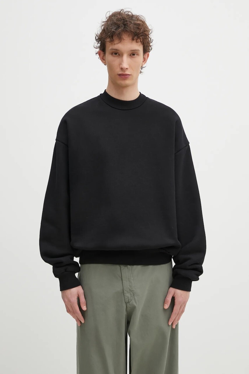 Bavlnená mikina MKI MIYUKI ZOKU 800 Gsm Superweight Crewneck pánska, čierna farba, jednofarebná, 800.GSM.SUPERWEIGHT.CBL