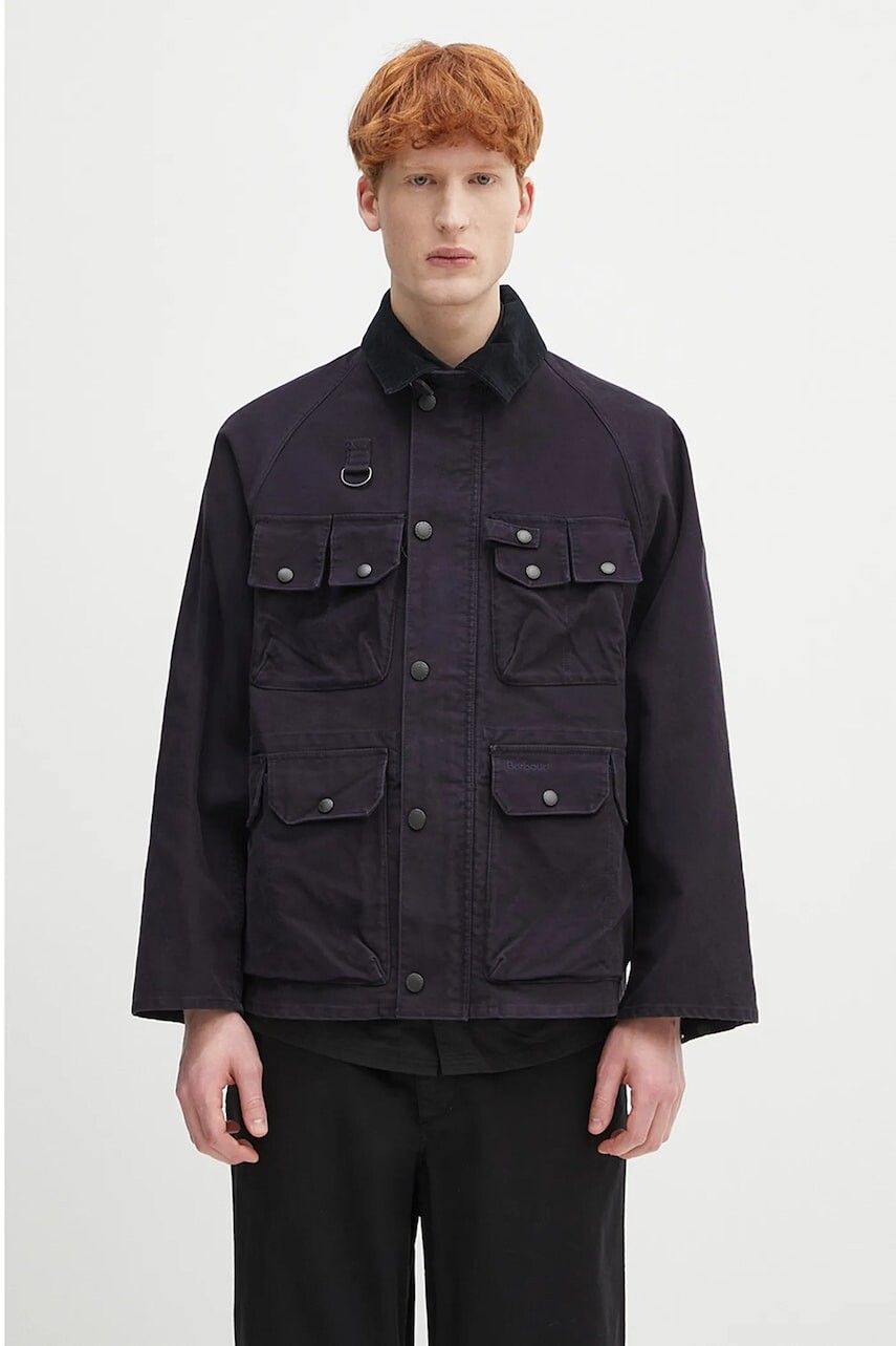 Bavlnená bunda Barbour Barbour Modified Dryfly Casual Jacket tmavomodrá farba, prechodná, MCA1036