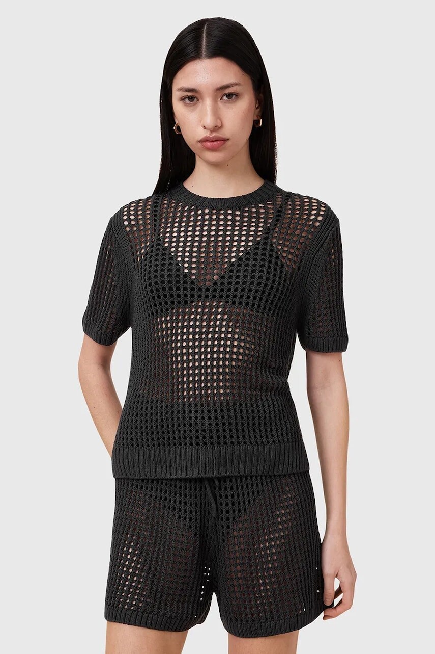 Blúzka AllSaints PALOMA čierna farba, jednofarebná, W045KC