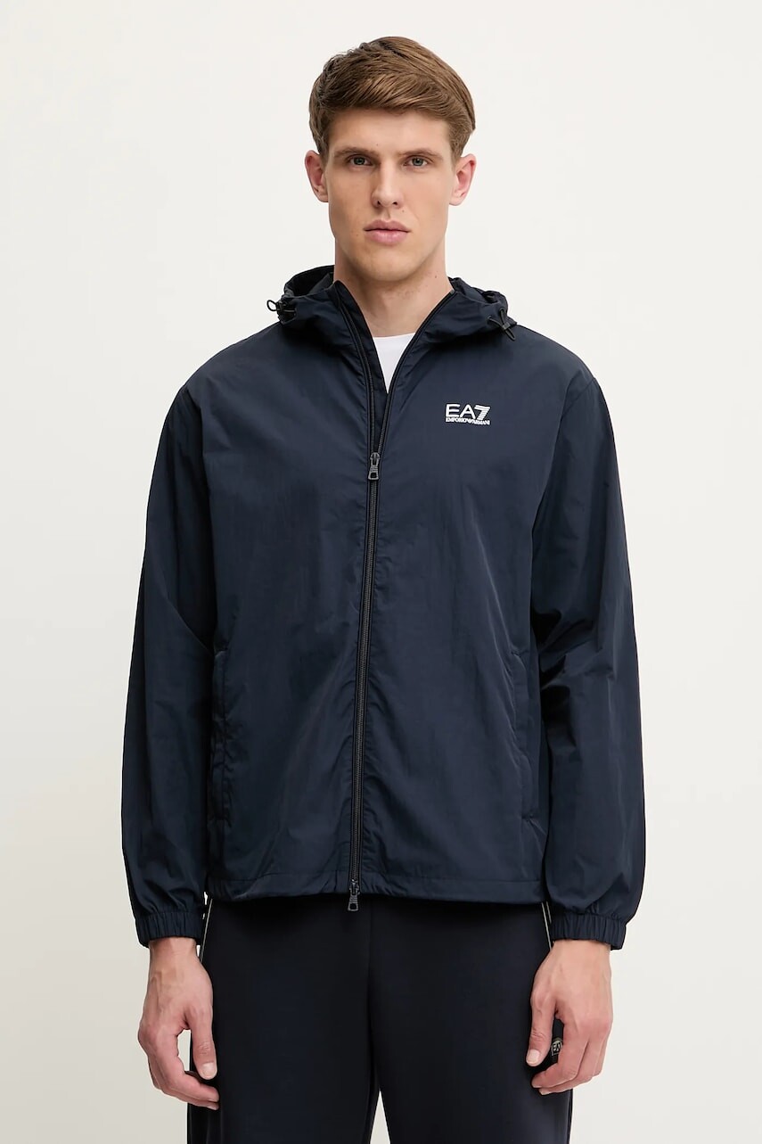 Bunda EA7 Emporio Armani tmavomodrá farba, prechodná, AF13190.7M000211