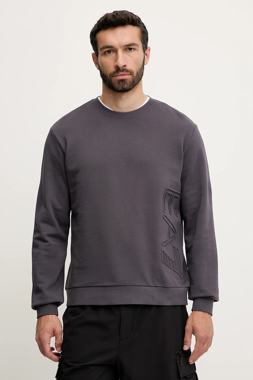 Mikina EA7 Emporio Armani šedá farba, jednofarebná, AF10432.7M000151