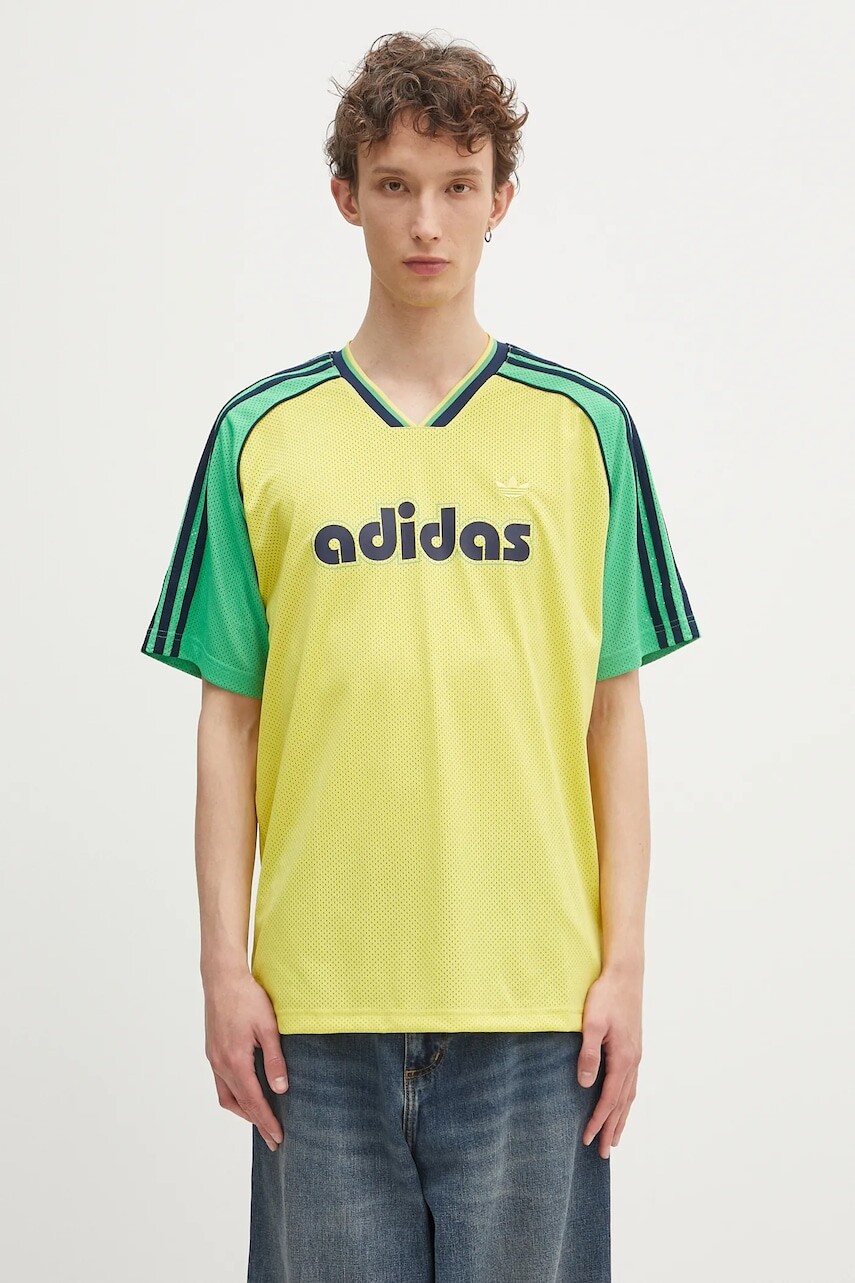 Tričko adidas Originals Jersey pánske, žltá farba, vzorované, JD0813
