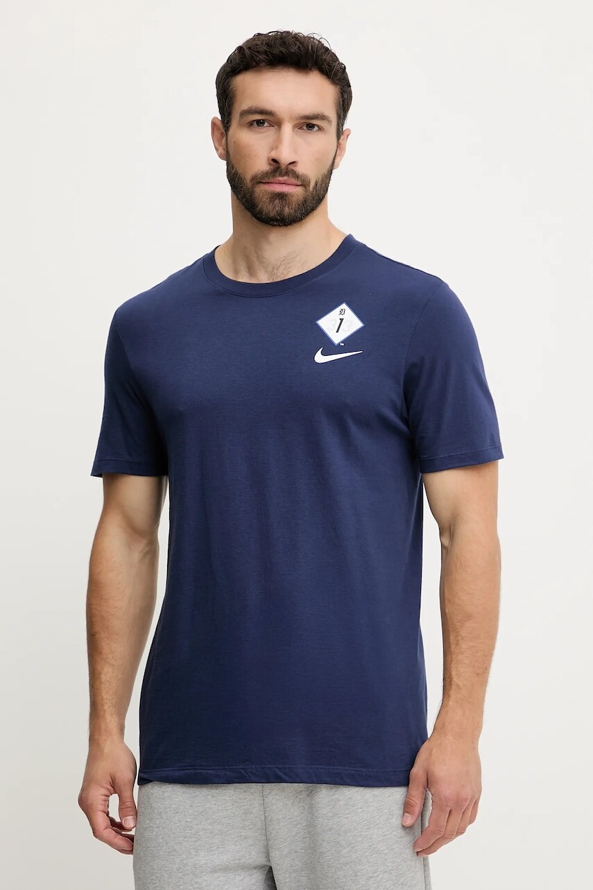 Bavlnené tričko Nike Detroit Tigers pánske, tmavomodrá farba, vzorované, N199-44B-DG-SAZ