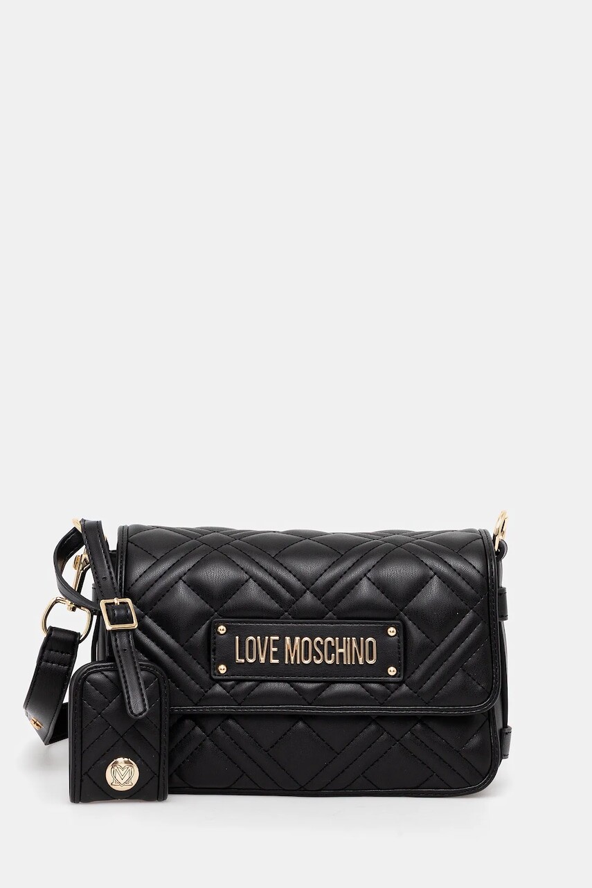 Kabelka Love Moschino čierna farba, JC4210PP0MLA0000
