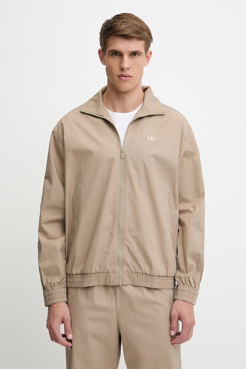 Bavlnená bunda adidas Originals Firebird Jacket béžová farba, prechodná, KC0685