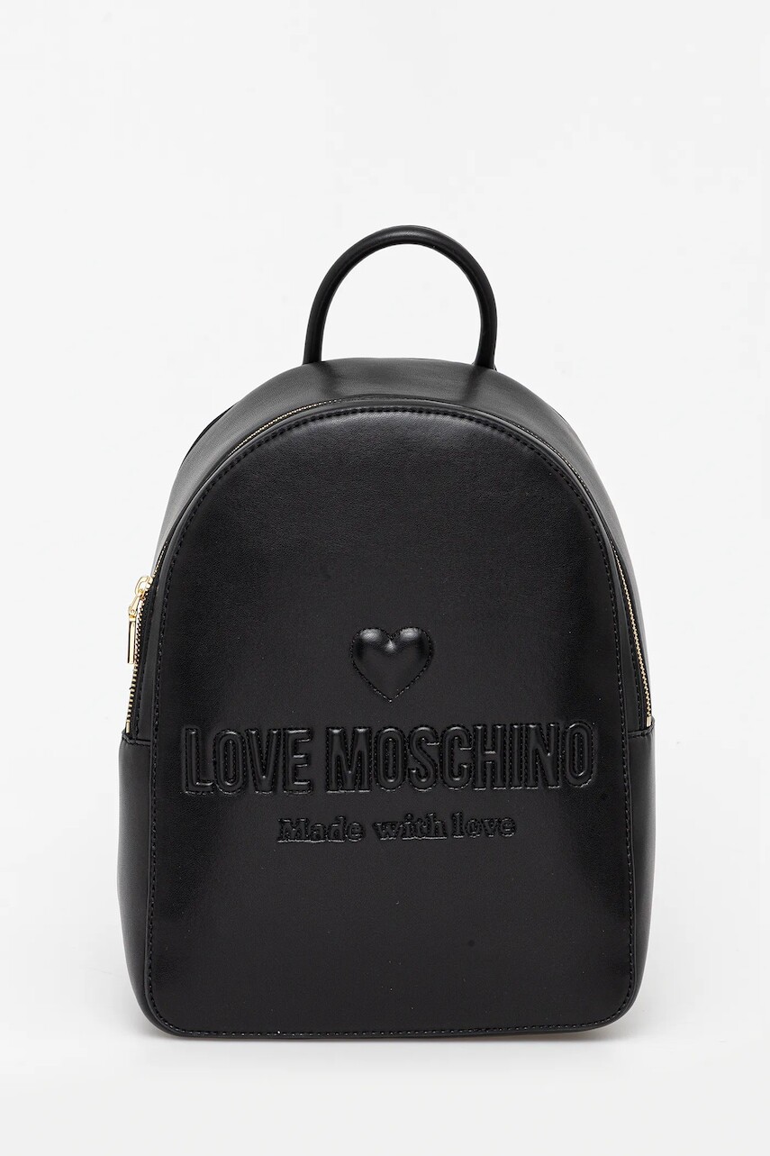 Ruksak Love Moschino dámsky, čierna farba, malý, jednofarebný, JC4222PP0MKF0000