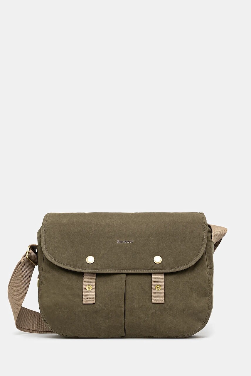 Bavlnená ľadvinka Barbour Barbour Transport Riever Crossbody Bag zelená farba, UBA0745