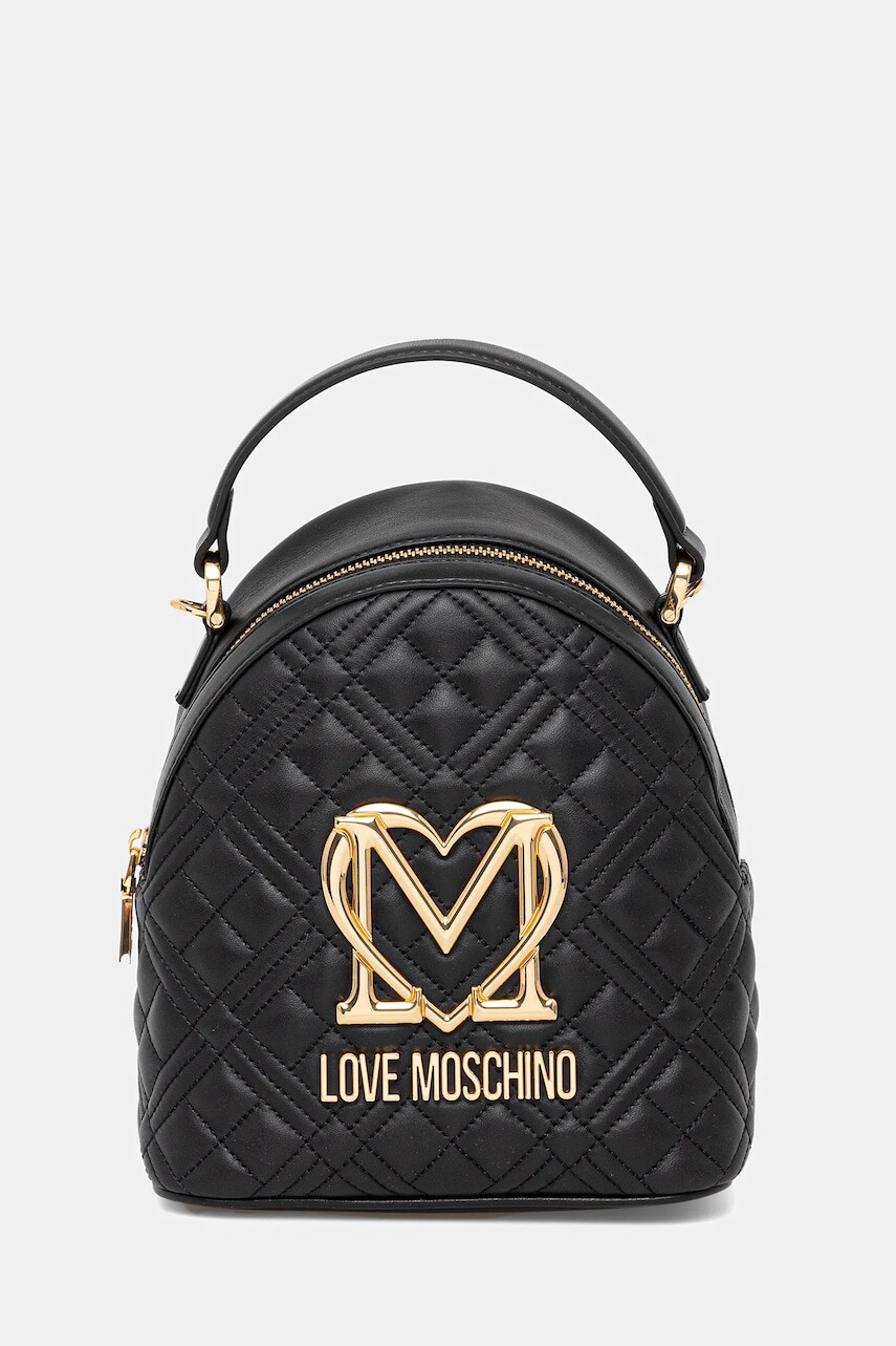 Ruksak Love Moschino dámsky, čierna farba, malý, vzorovaný, JC4304PP0MK1200A