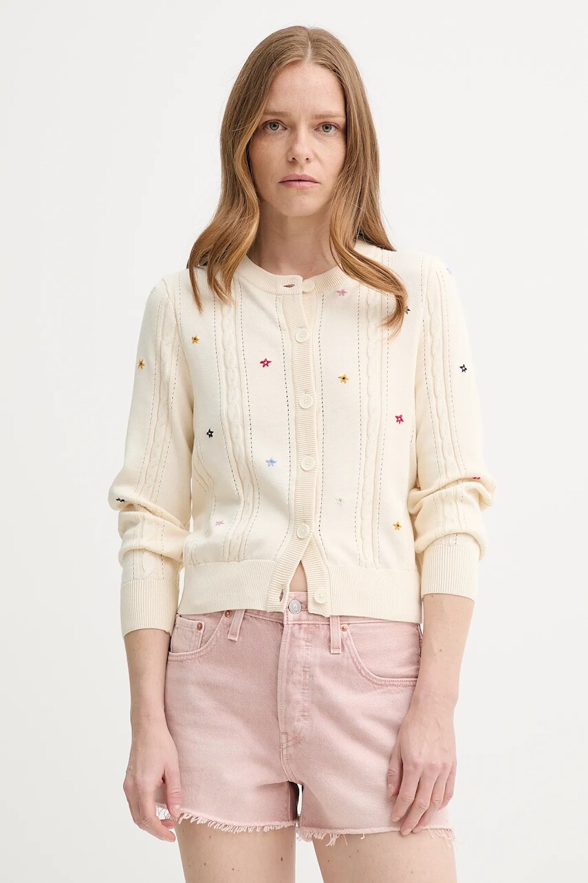 Bavlnený kardigán Levi's MARAIS CARDIGAN béžová farba, ľahké, 0012Q
