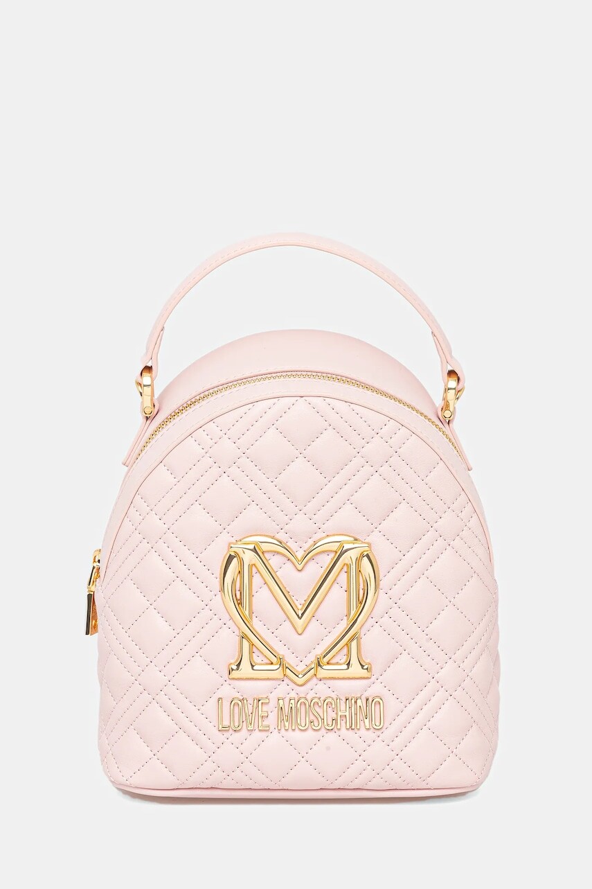 Ruksak Love Moschino dámsky, ružová farba, malý, vzorovaný, JC4304PP0MK1260A
