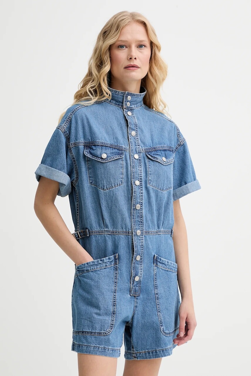 Rifľový overal Levi's SS SURPLUS ROMPER bavlnené, s golierom, 001WI