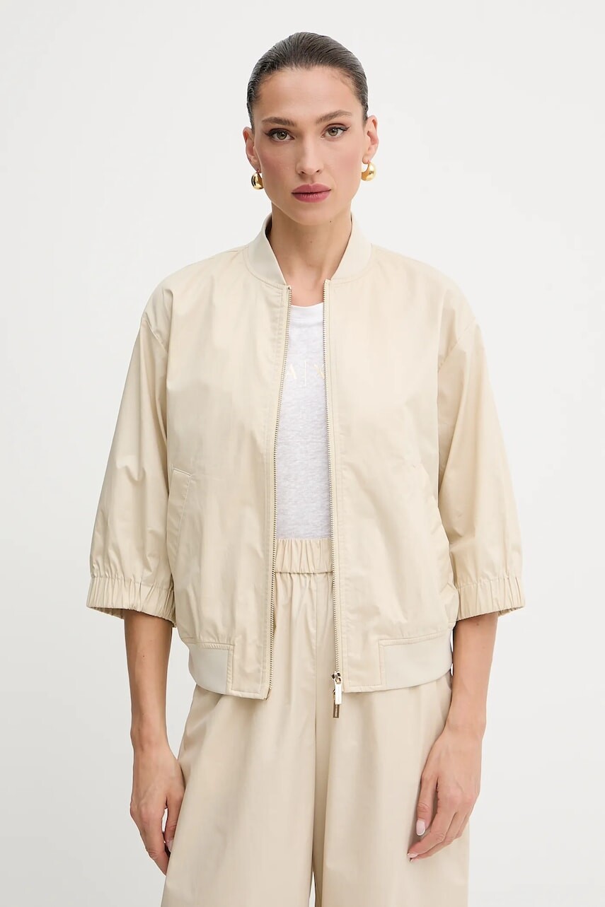 Bavlnená bunda Armani Exchange béžová farba, prechodná, XW000472 AF12812