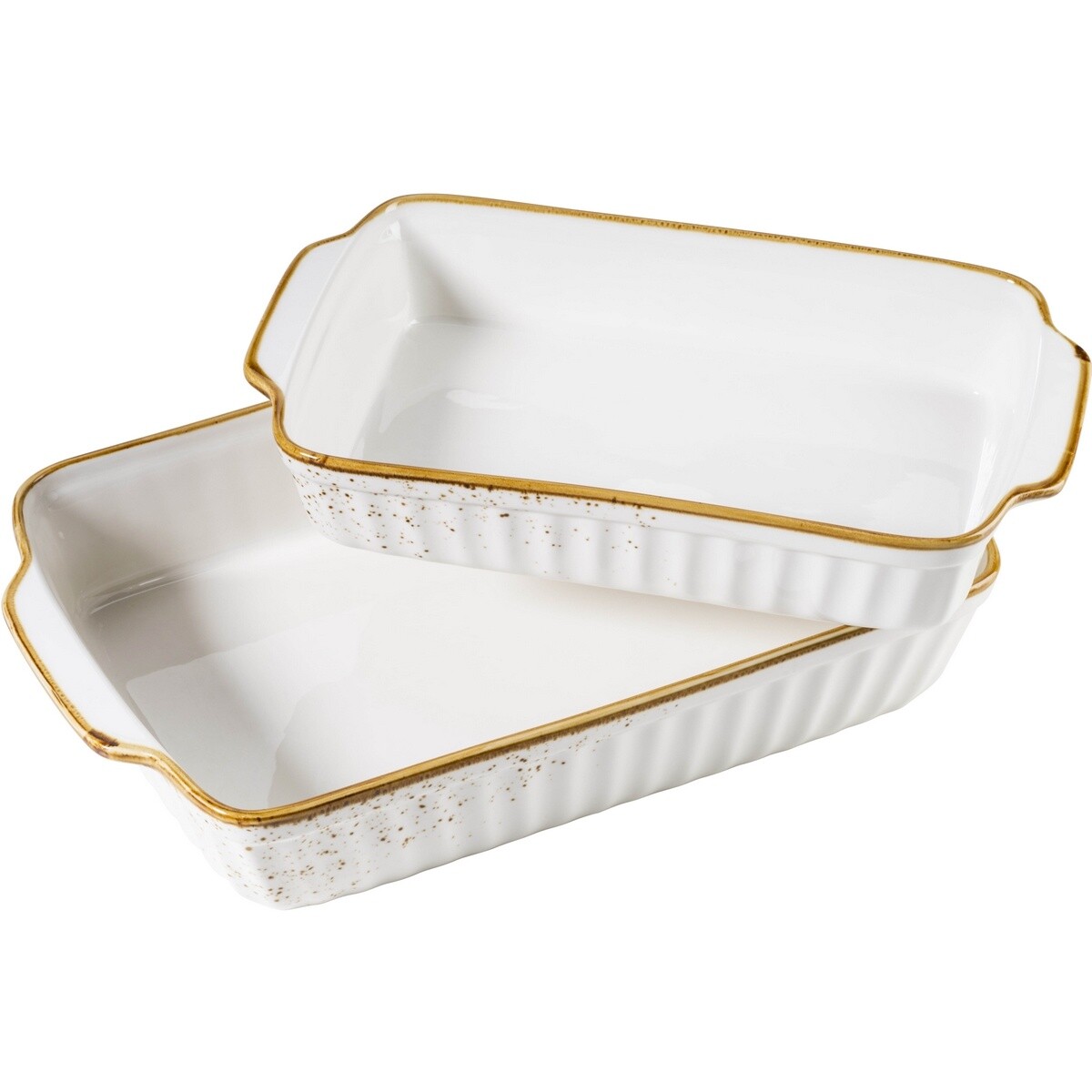 Mäser 2-dielna súprava zapekacích mís Pintar White hnedé bodky