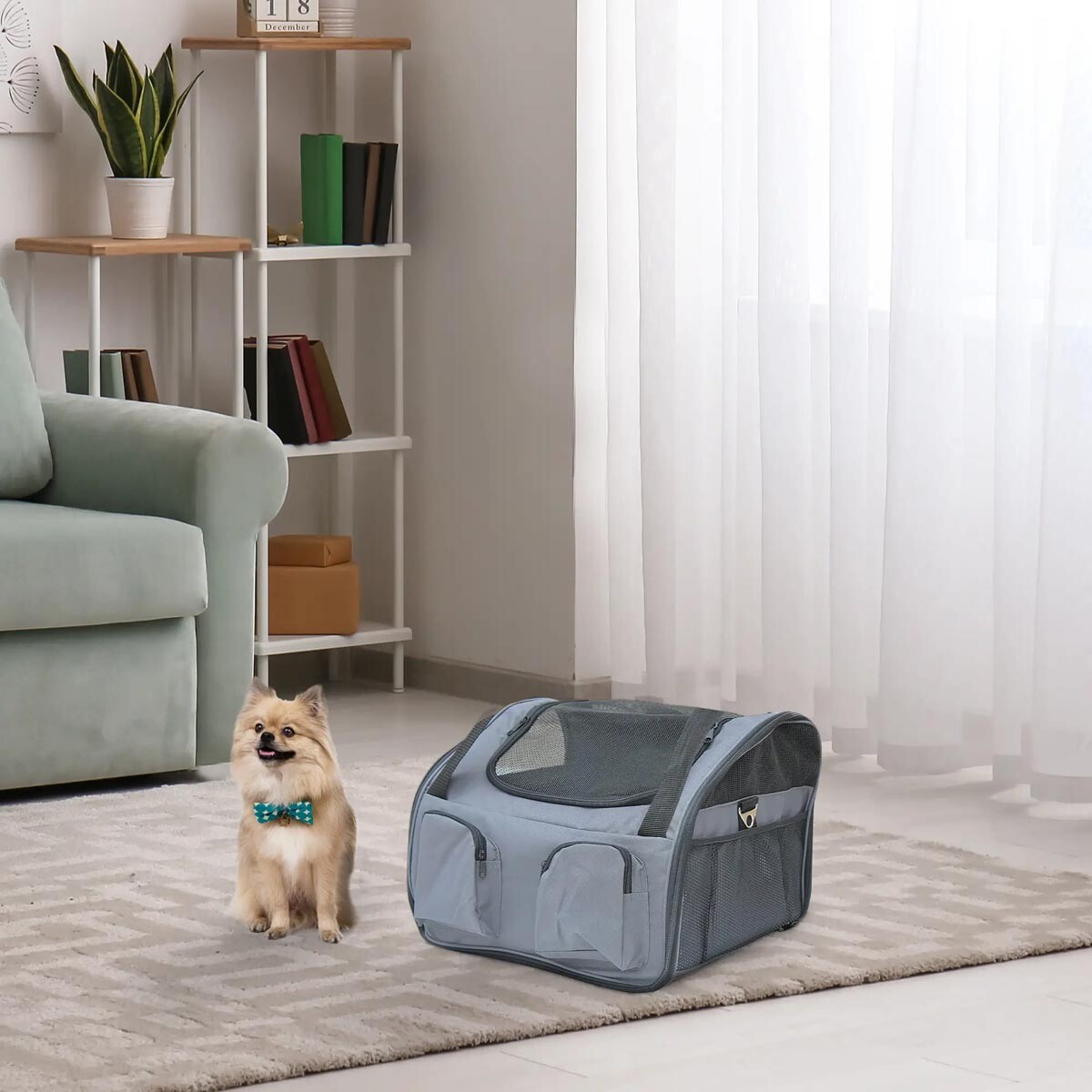 PawHut Přepravní taška pro psy, do 4 kg, šedá