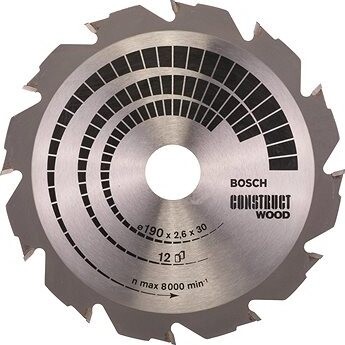 Bosch Pílový kotúč Construct Wood 190 × 30 × 2,6 mm; 12 2.608.640.633