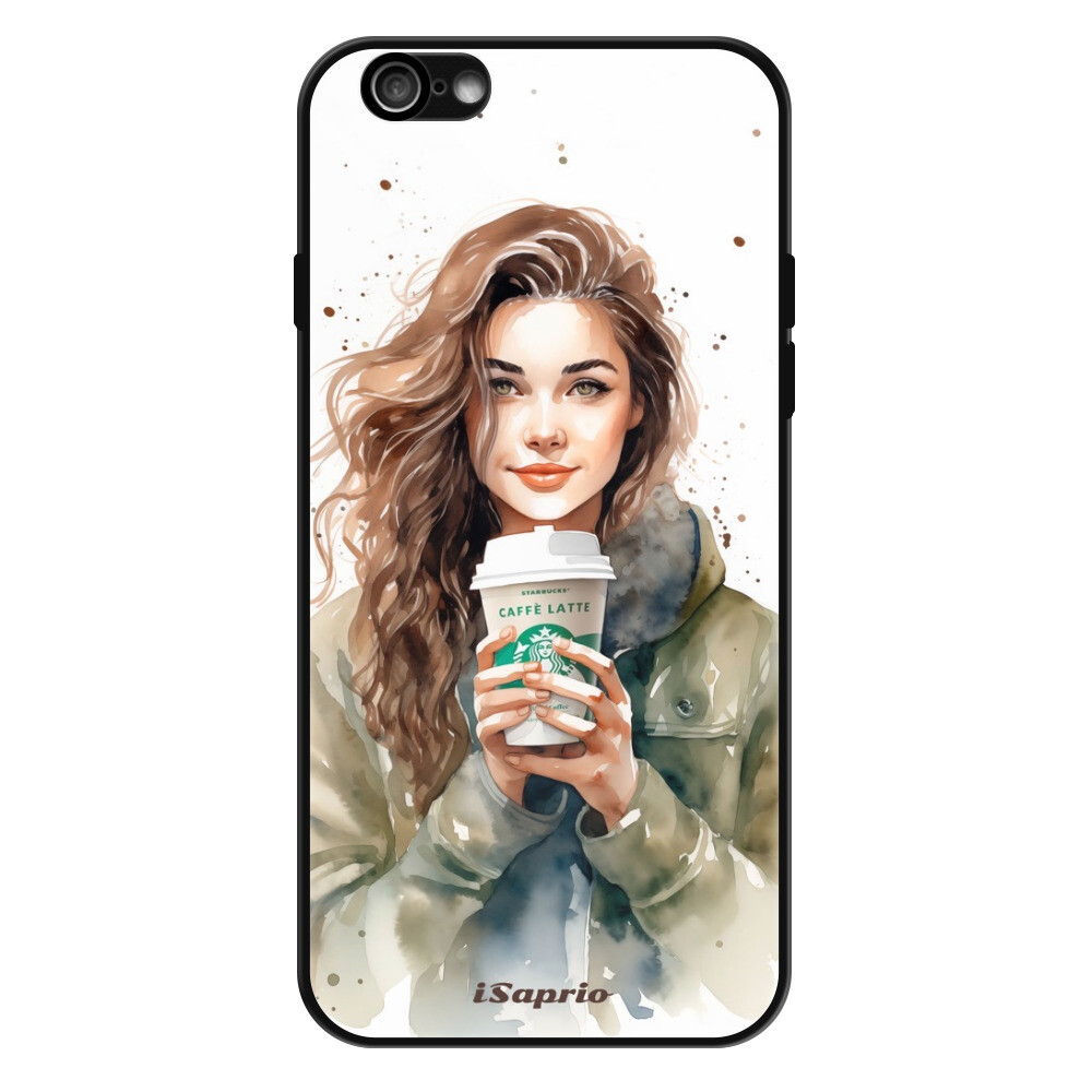 Lesklé puzdro Exclusive iSaprio - Girl With Latte - iPhone 6/6S