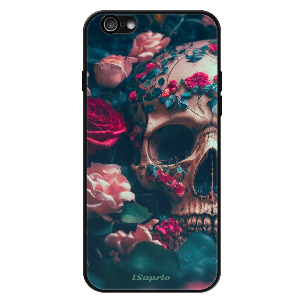 Lesklé puzdro Exclusive iSaprio - Skull in Roses - iPhone 6/6S