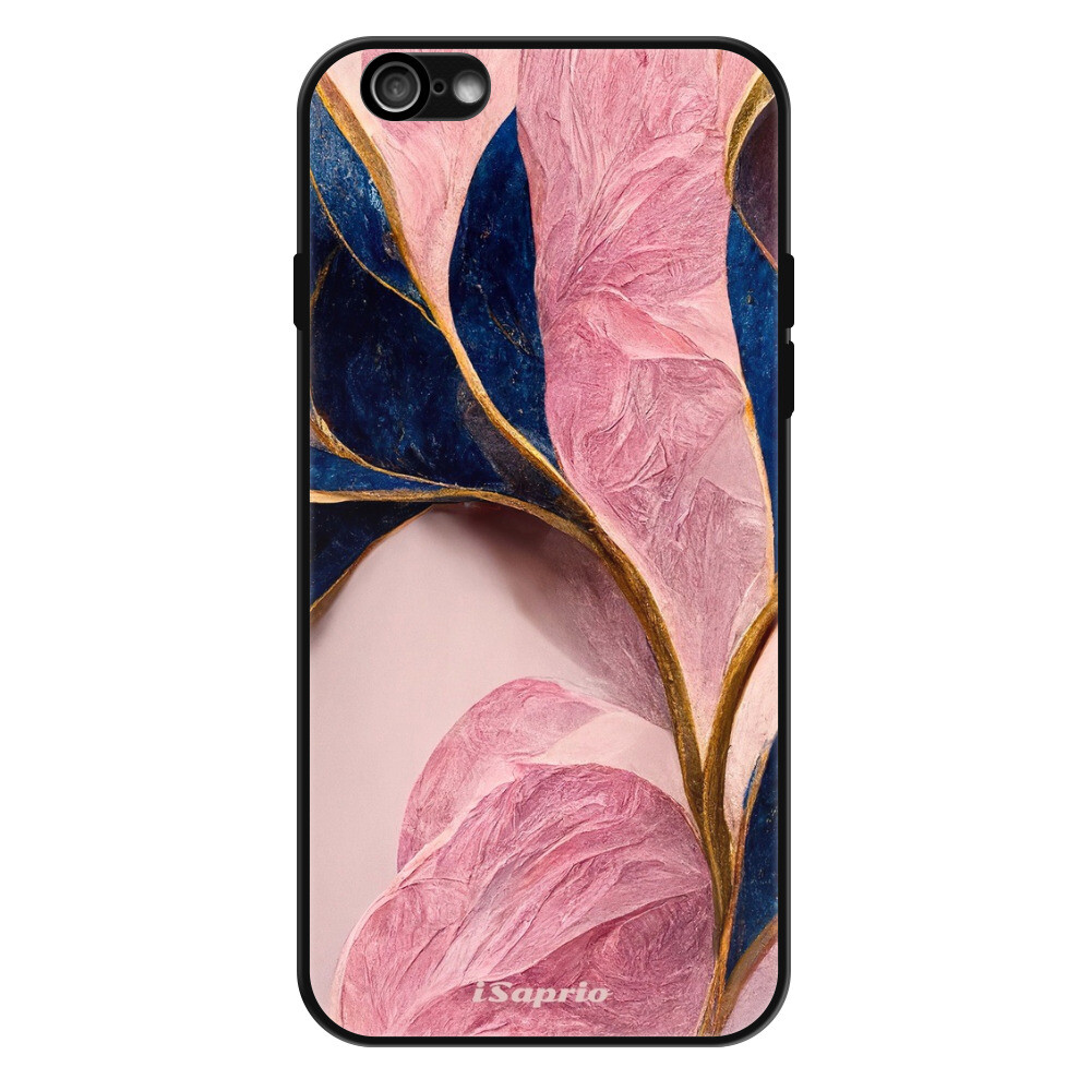 Lesklé puzdro Exclusive iSaprio - Pink Blue Leaves - iPhone 6/6S