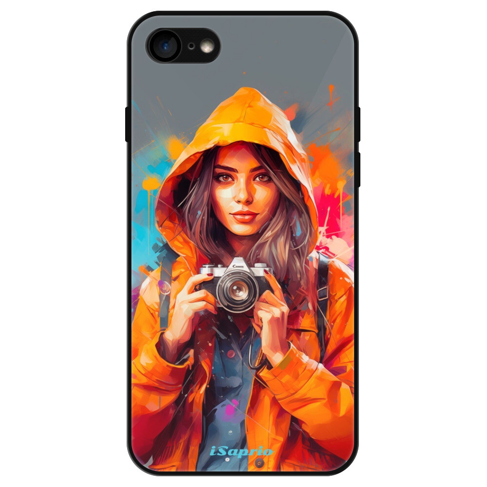 Lesklé puzdro Exclusive iSaprio - Girl with Camera - iPhone 7/8/SE 2020/SE 2022