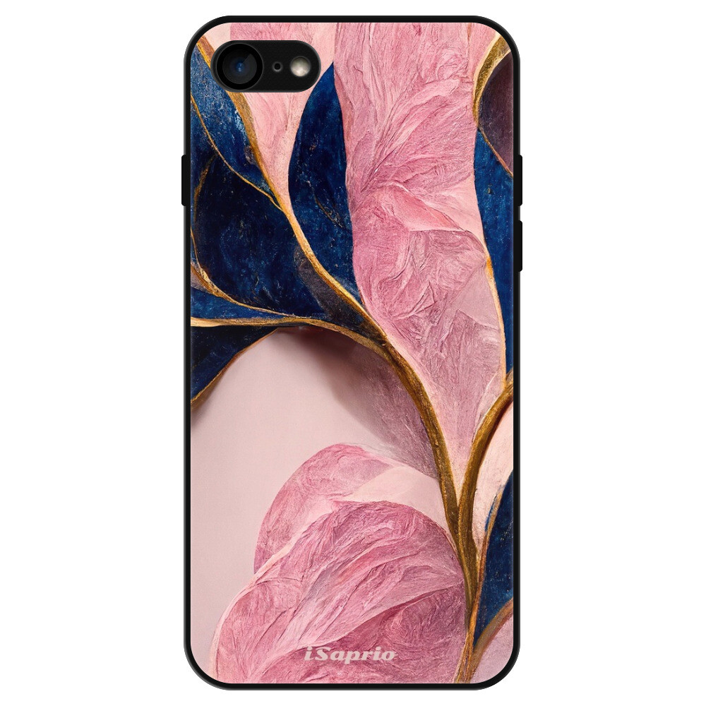 Lesklé puzdro Exclusive iSaprio - Pink Blue Leaves - iPhone 7/8/SE 2020/SE 2022