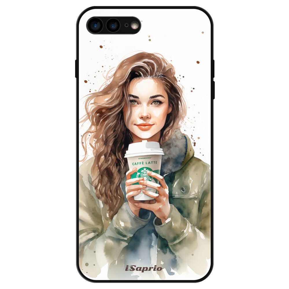 Lesklé puzdro Exclusive iSaprio - Girl With Latte - iPhone 7 Plus/8 Plus