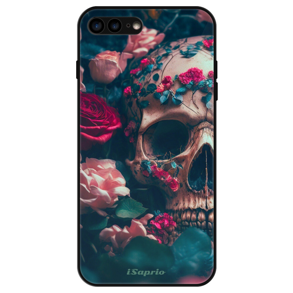 Lesklé puzdro Exclusive iSaprio - Skull in Roses - iPhone 7 Plus/8 Plus