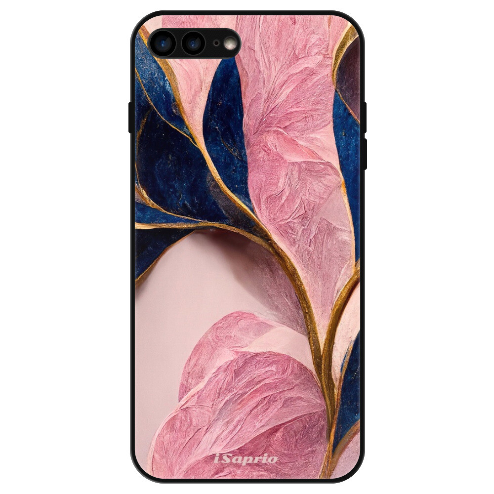 Lesklé puzdro Exclusive iSaprio - Pink Blue Leaves - iPhone 7 Plus/8 Plus