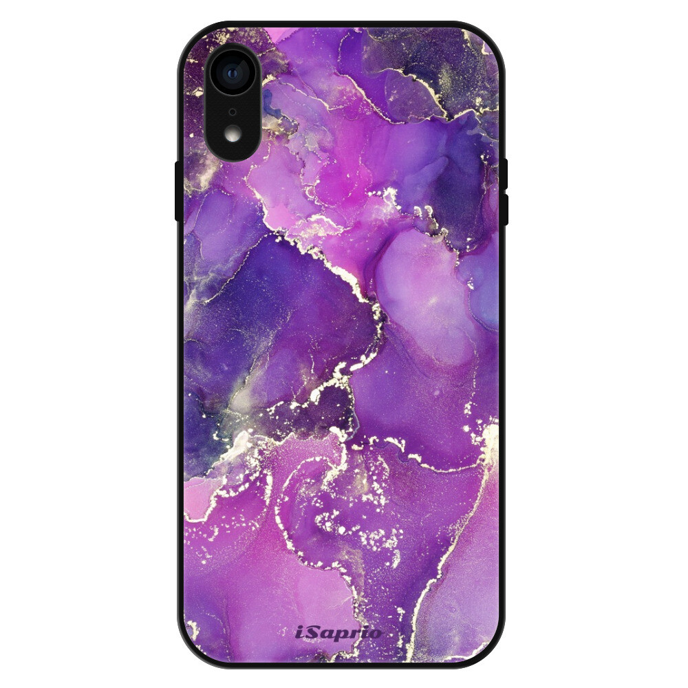 Lesklé puzdro Exclusive iSaprio - Purple Marble 10 - iPhone XR