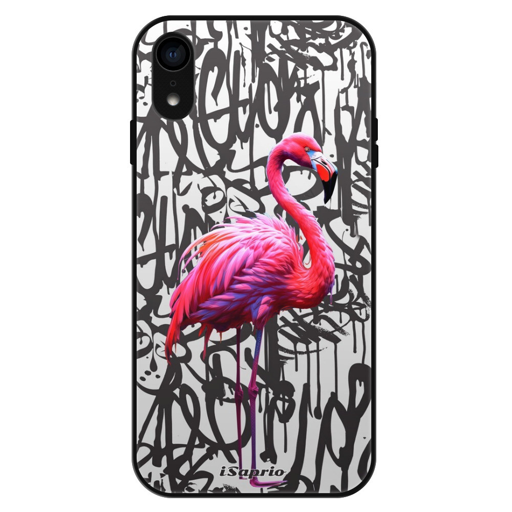 Lesklé puzdro Exclusive iSaprio - Flamingo Graffiti - iPhone XR