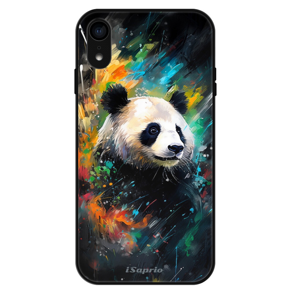 Lesklé puzdro Exclusive iSaprio - Abstract Panda - iPhone XR