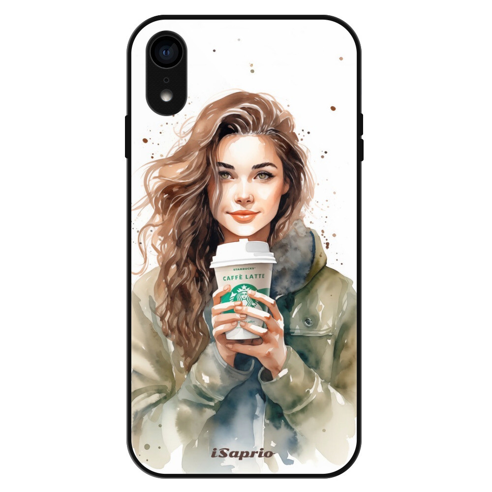 Lesklé puzdro Exclusive iSaprio - Girl With Latte - iPhone XR
