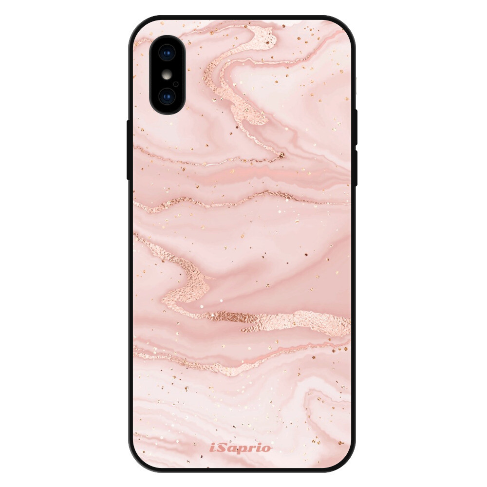 Lesklé puzdro Exclusive iSaprio - RoseGold Marble 10 - iPhone X/XS