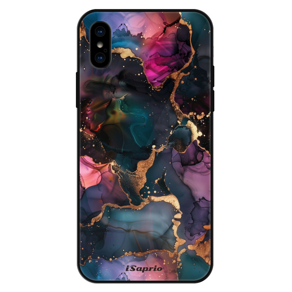 Lesklé puzdro Exclusive iSaprio - Dark Marble 10 - iPhone X/XS