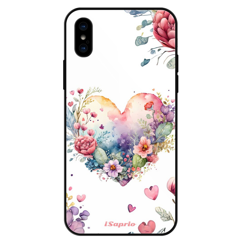 Lesklé puzdro Exclusive iSaprio - Floral Heart - iPhone X/XS