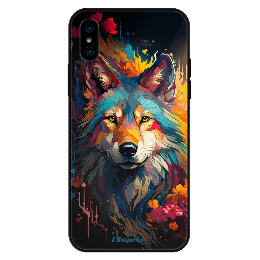 Lesklé puzdro Exclusive iSaprio - Mysterious Wolf - iPhone X/XS