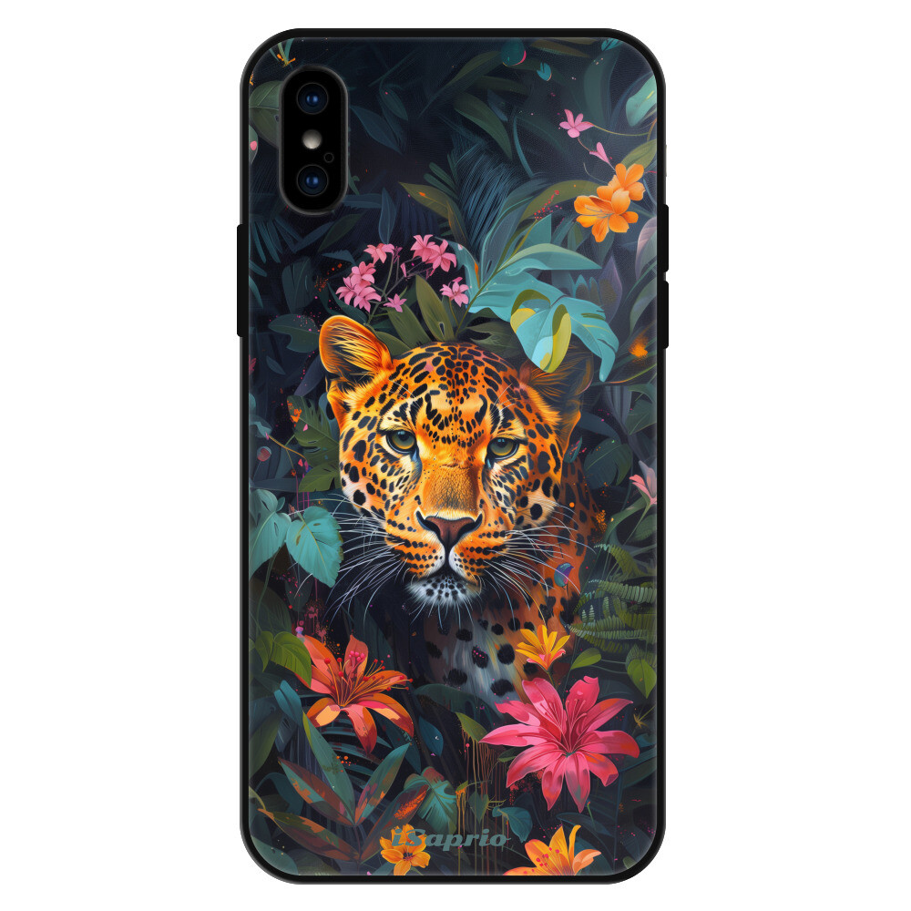 Lesklé puzdro Exclusive iSaprio - Flower Jaguar - iPhone X/XS