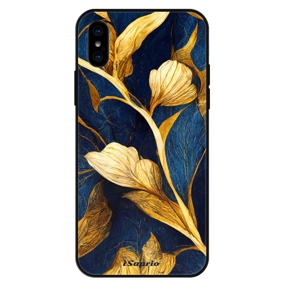Lesklé puzdro Exclusive iSaprio - Gold Leaves - iPhone X/XS