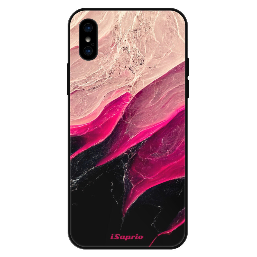 Lesklé puzdro Exclusive iSaprio - Black and Pink - iPhone X/XS