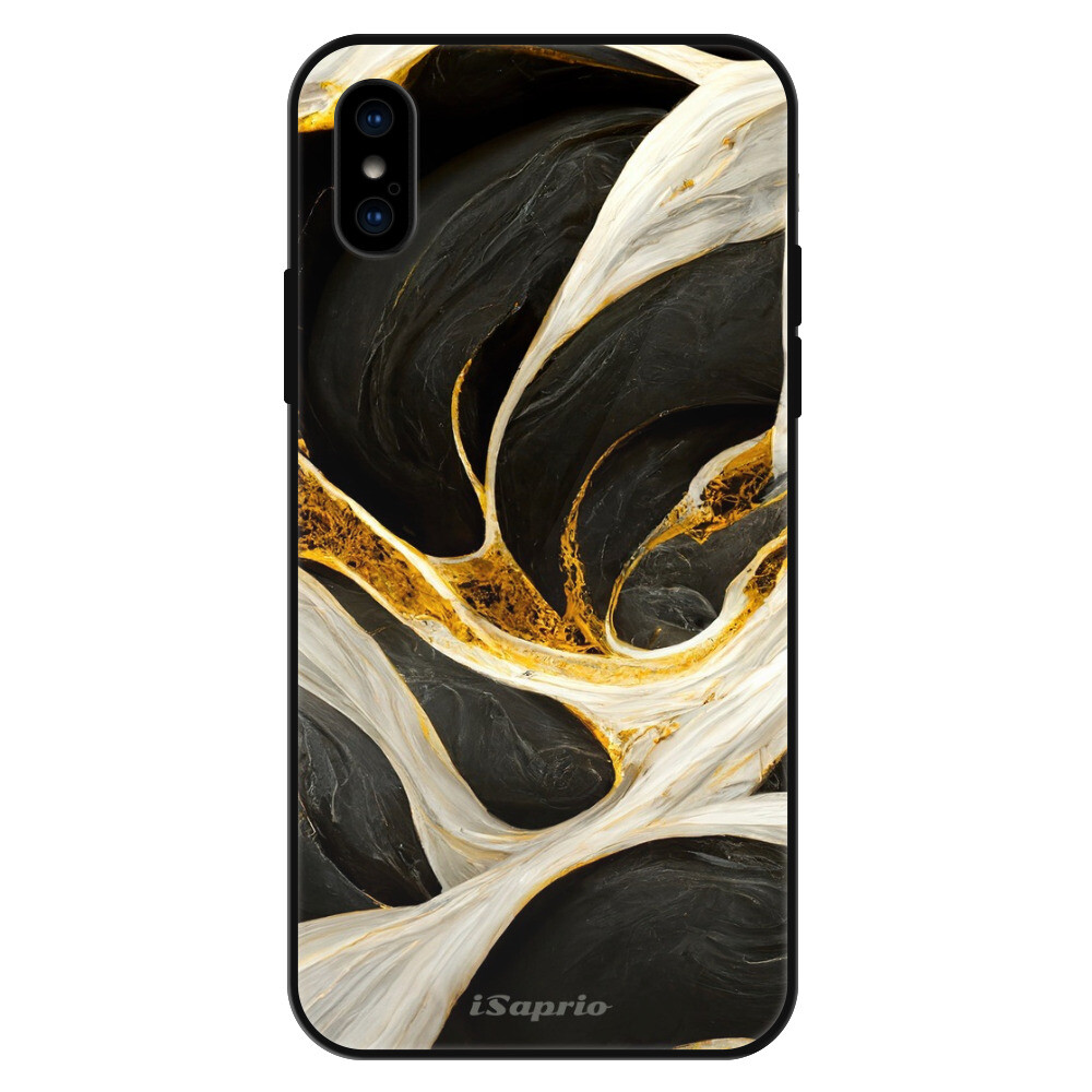 Lesklé puzdro Exclusive iSaprio - Black and Gold - iPhone X/XS
